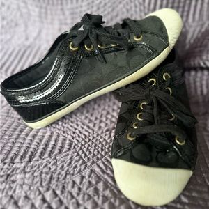 Coach black sneakers with sequins
